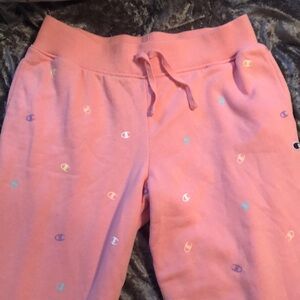 Girls champion sweatpants pink xl